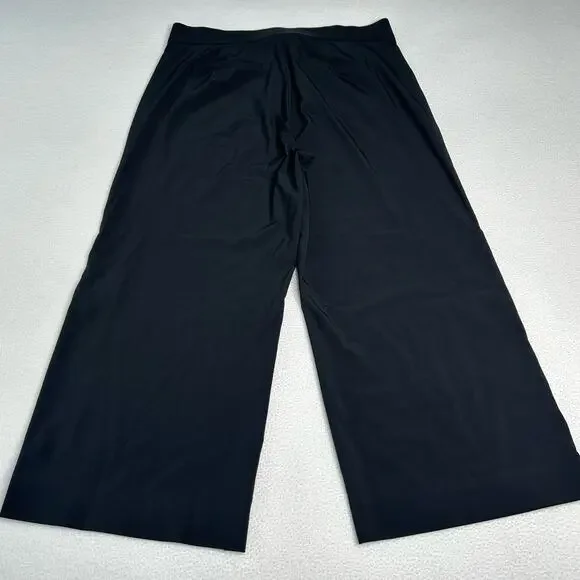 Athleta Women's Size 8 Tribeca Crop Wide Leg Pant Snap Hems Black 281969 - Picture 5 of 7